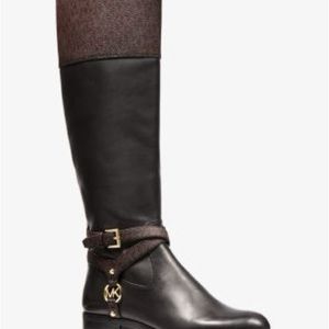 Brand New Monogram Michael Kors Tall Signature Brown Boots